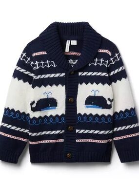 NWT Janie and Jack Whale Cardigan Sweater